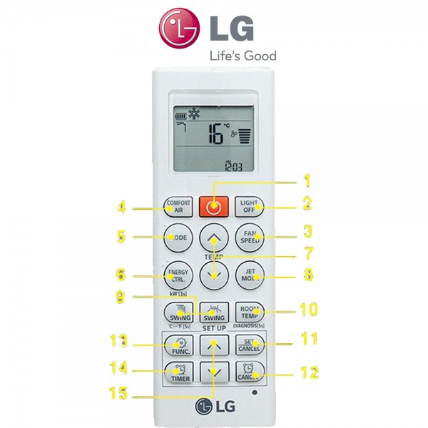 LG air conditioner remote control